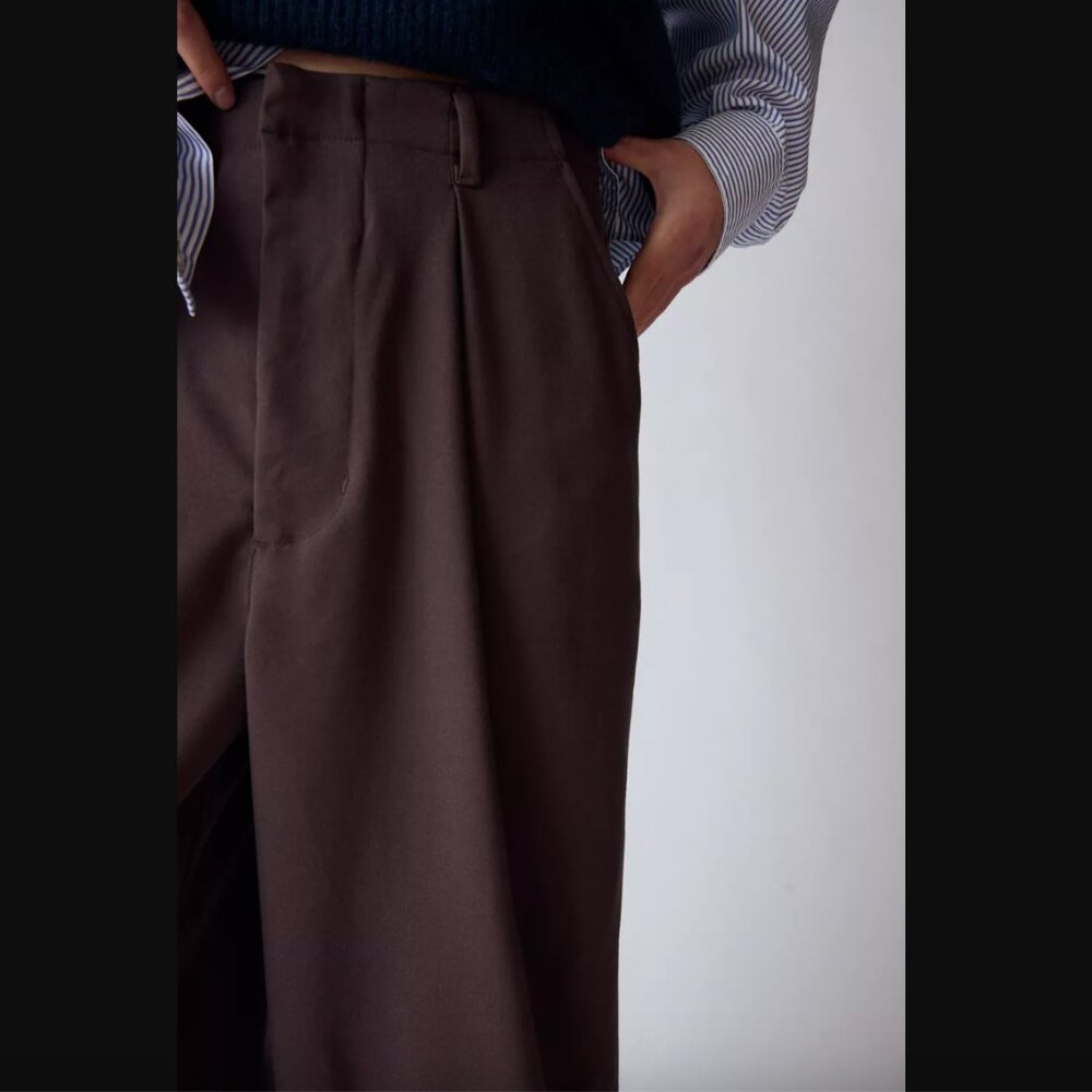 Urban Outfitters Standard Cloth Jason Cropped Pleated Trouser Pants 28" NWT - Picture 5 of 9